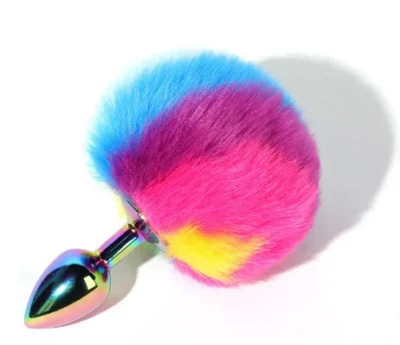 Plug Cola Conejo Colors – Vibrador Anal con Peluche Multicolor