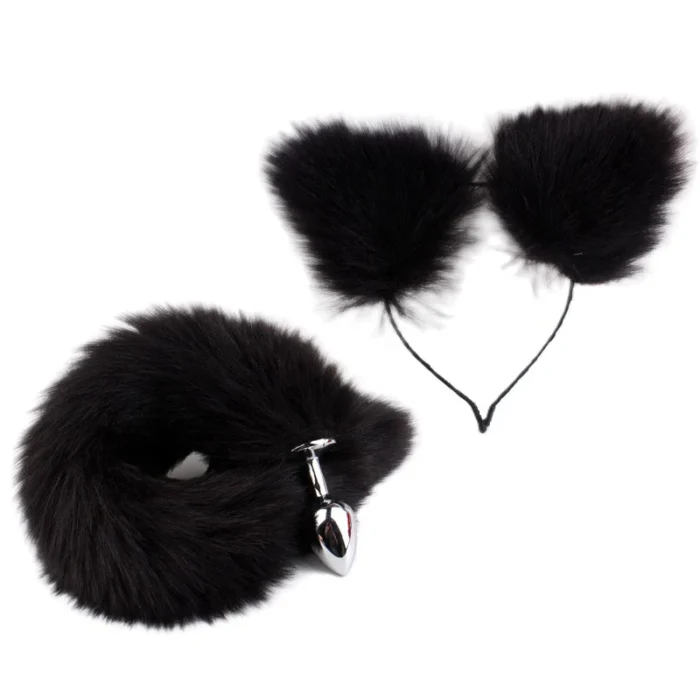 Plug Anal con Cola de Zorro y Orejas – Talla M – Color rojo