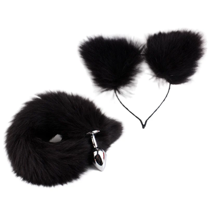 Plug Anal con Cola de Zorro y Orejas – Talla M – Color rojo